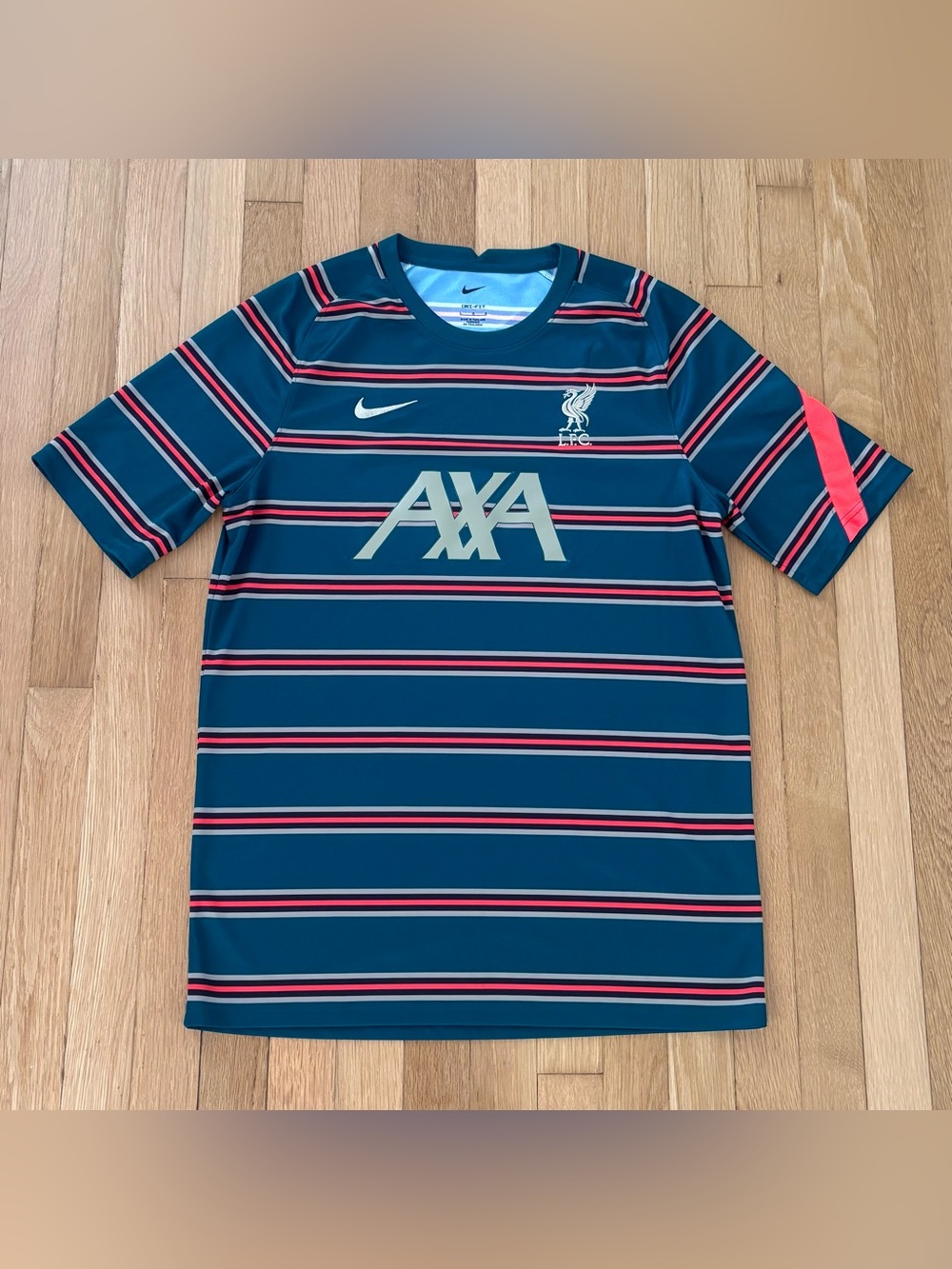 Nike x Liverpool FC Jersey Training Rare Green Red Stripe Men’s Large Practice